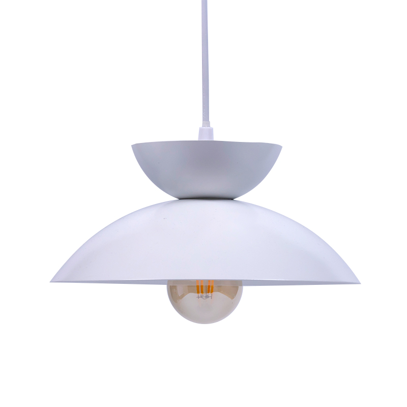 Yksinkertainen valkoinen kerrostettu metallikattokruunu