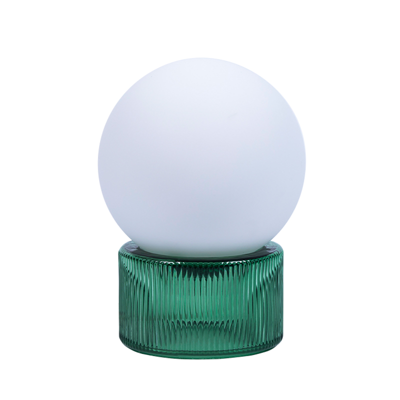 Tummanvihreä lasipöydän lamppu